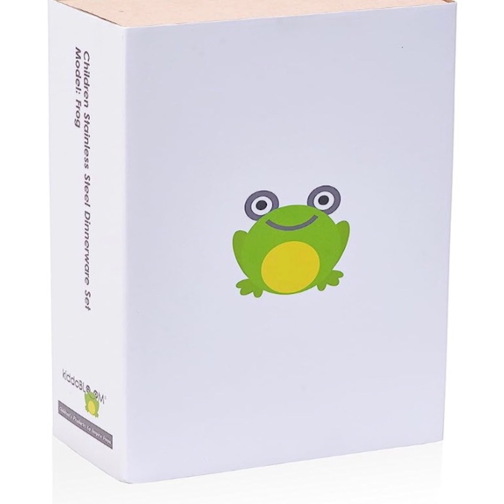 Brand New Without Box! 3 pc Kiddobloom Children Stainless Steel Frog Dinnerware. - Picture 2 of 2